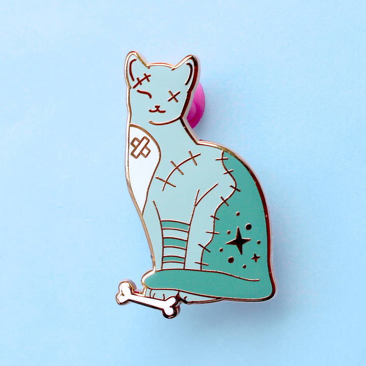 Zombie Cat Enamel Pin