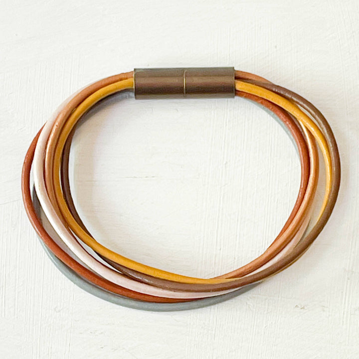 Leather Bracelet with Magnetic Clasp