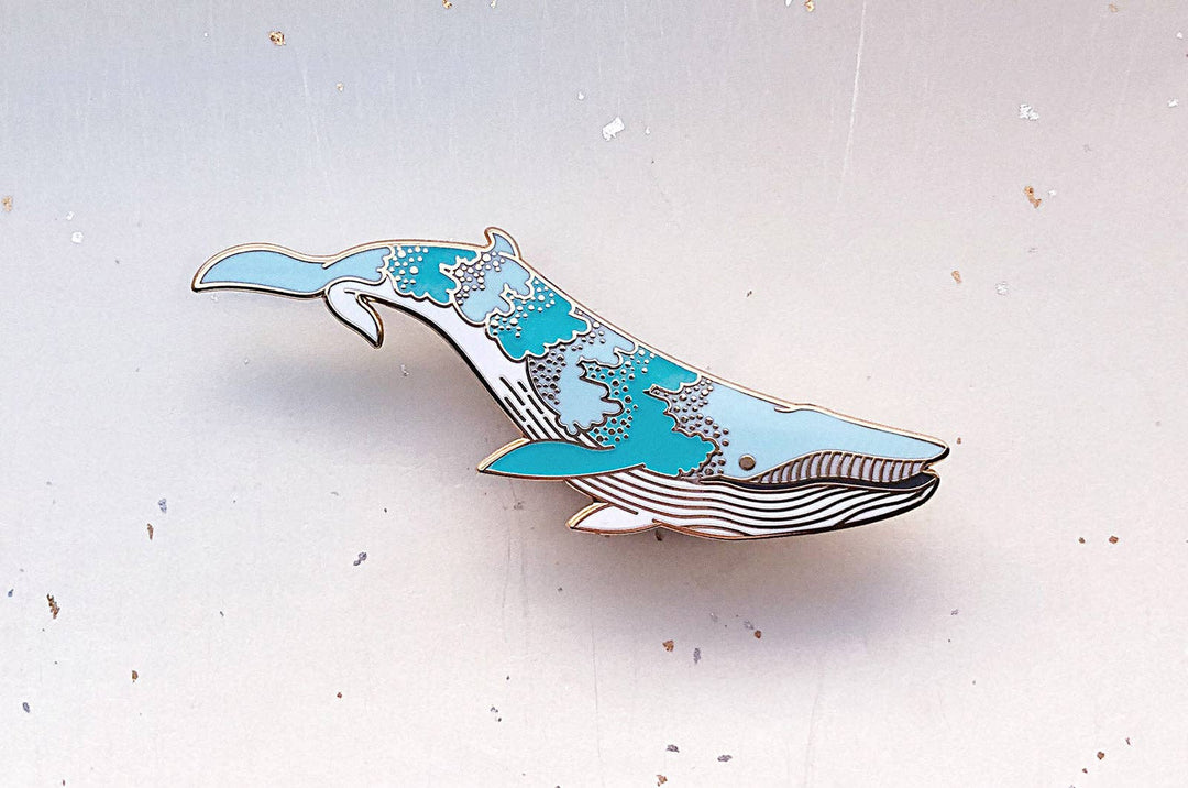 Bioluminescence Bryde's Whale Glow in the Dark Enamel Pin