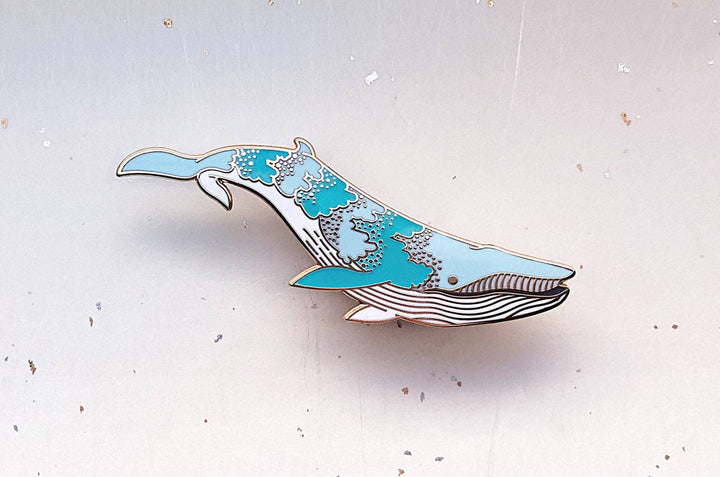 Bioluminescence Bryde's Whale Glow in the Dark Enamel Pin
