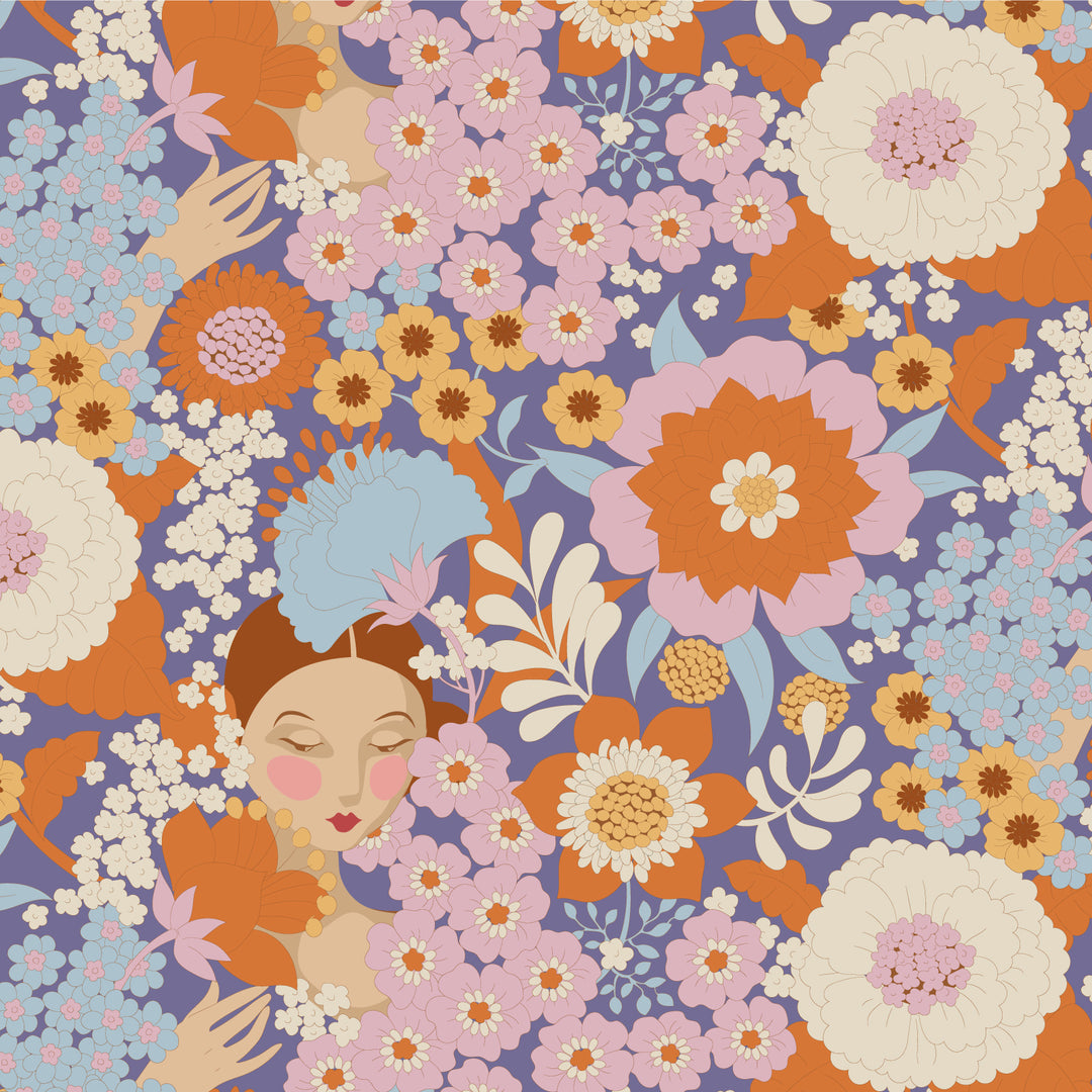 Tilda Wallflower Fabric by the 1/4 Yard - Wallflower Thistle
