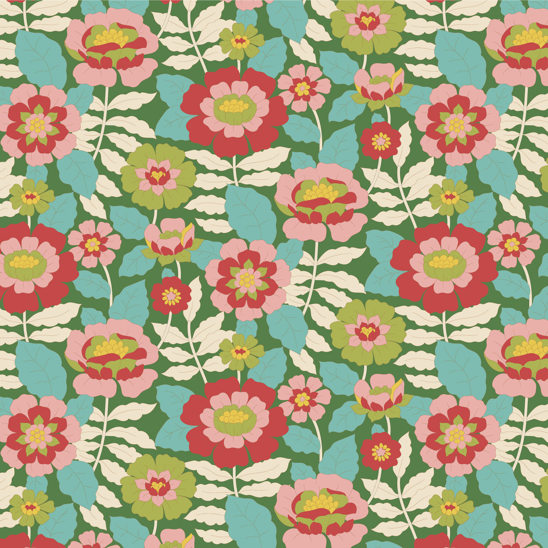 Tilda Wallflower Fabric by the 1/4 Yard - Beverly Green