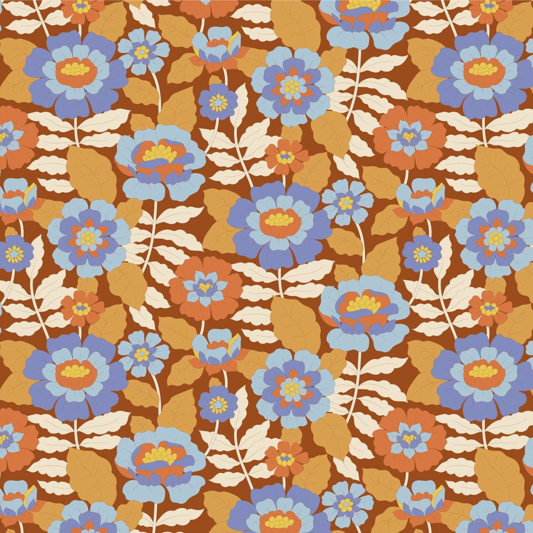 Tilda Wallflower Fabric by the 1/4 Yard - Beverly Caramel