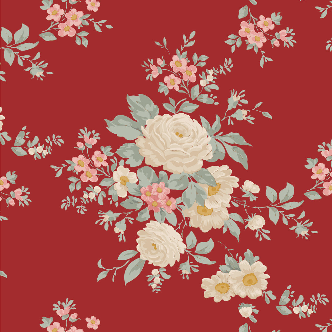 Merry Little Christmas by the 1/4 Yard - Carol Burgundy