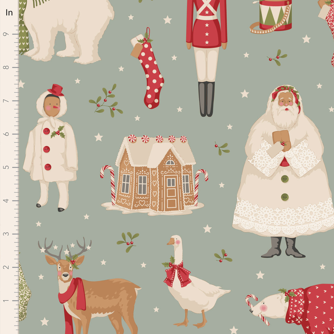 Merry Little Christmas by the 1/4 Yard - Winterfriends Duckegg