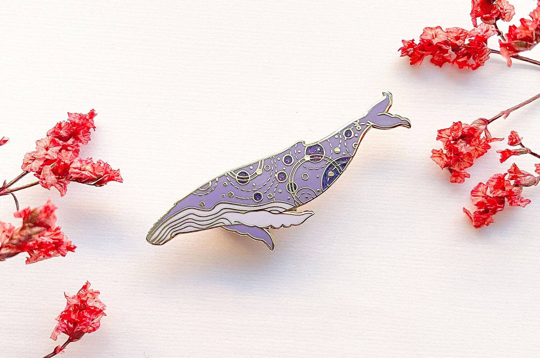 Orbital Humpback Whale Pin