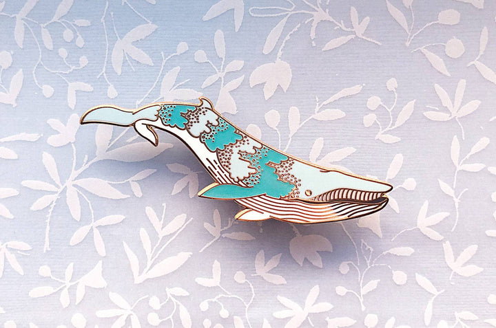 Bioluminescence Bryde's Whale Glow in the Dark Enamel Pin