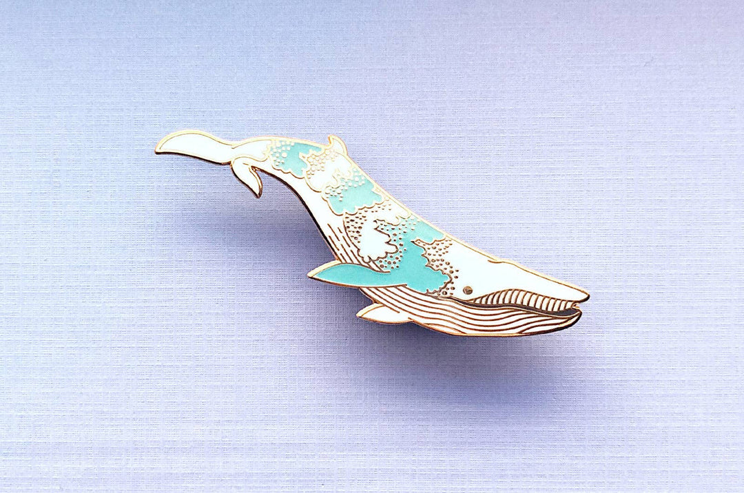 Bioluminescence Bryde's Whale Glow in the Dark Enamel Pin