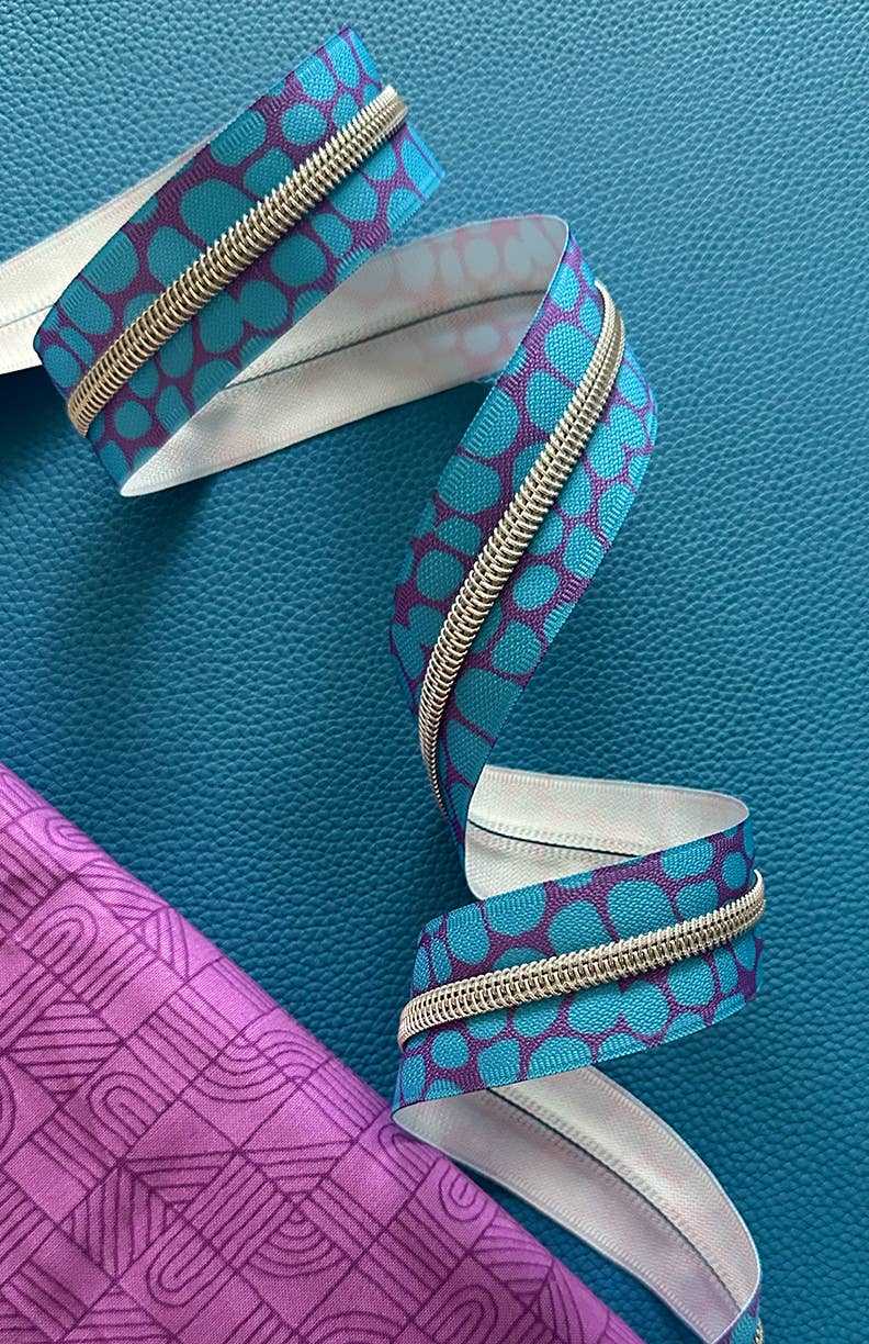 Blue Pebble Zipper Tape