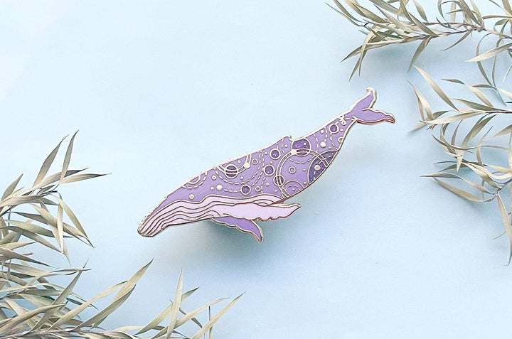 Orbital Humpback Whale Pin