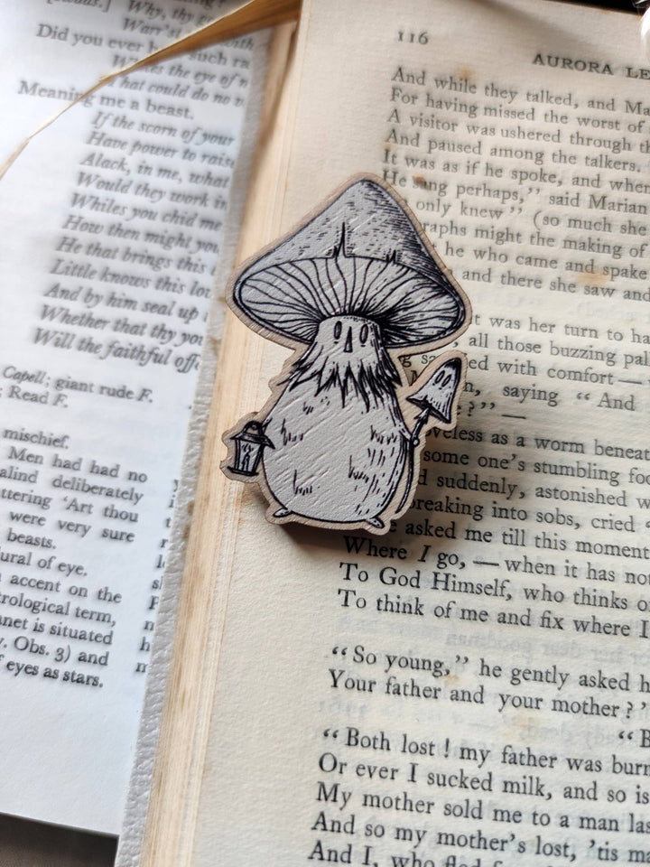Mushroom Spirit Wooden Pin
