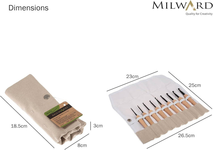 Milward Beech Wooden Handle Crochet Hook Set Of 9