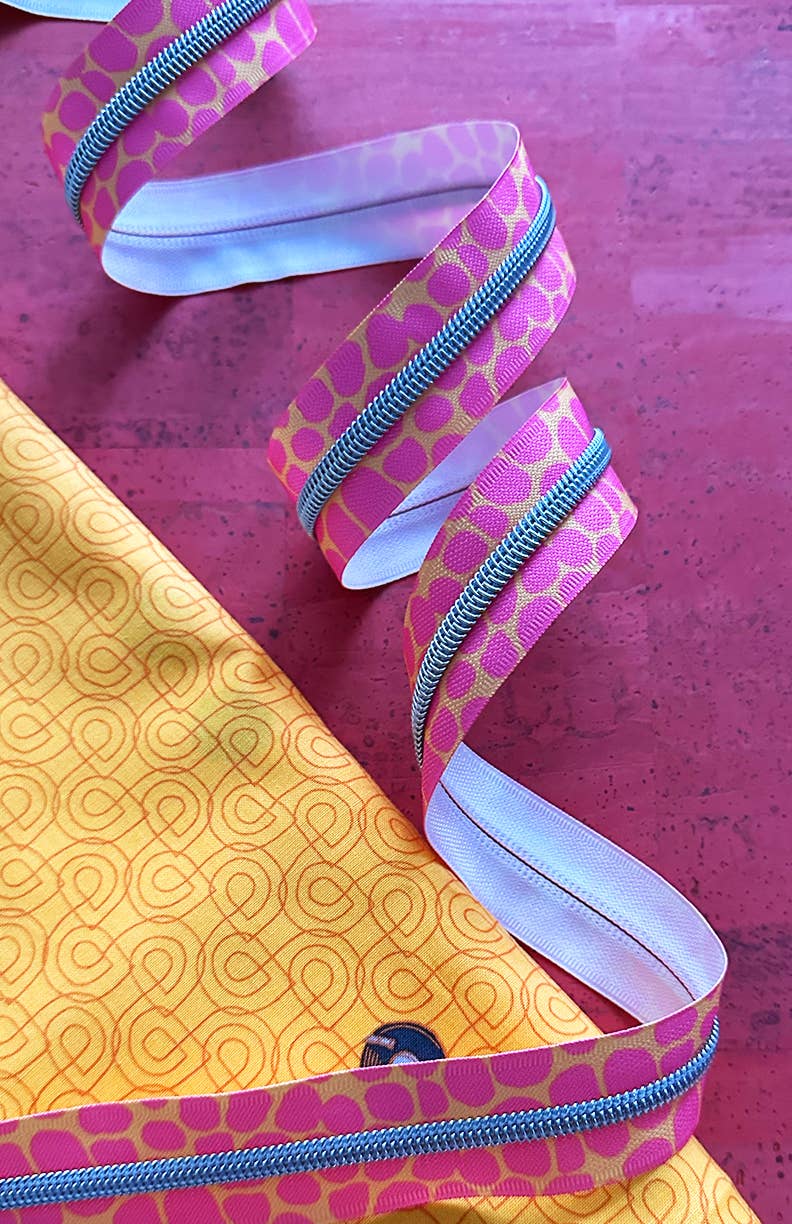 Pink Pebble Zipper Tape