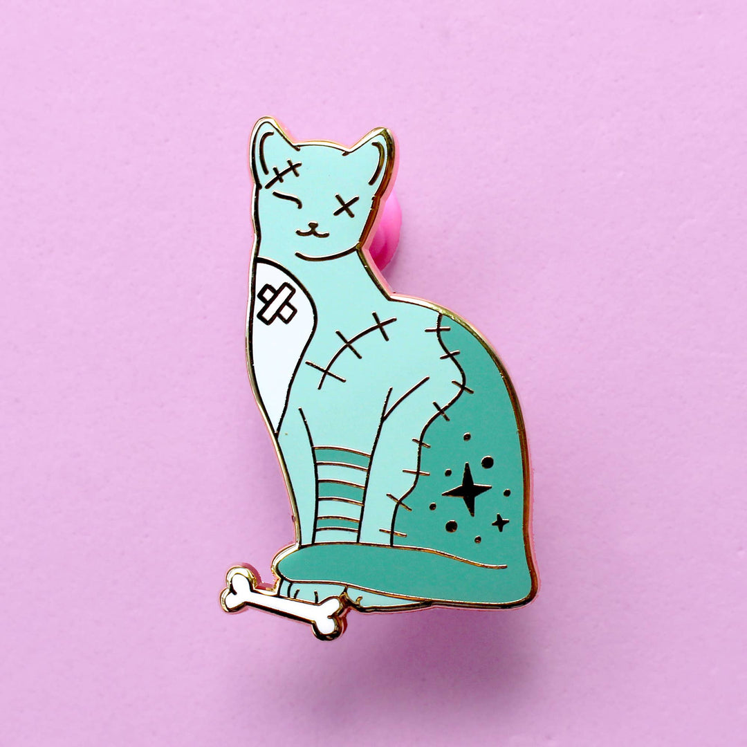 Zombie Cat Enamel Pin