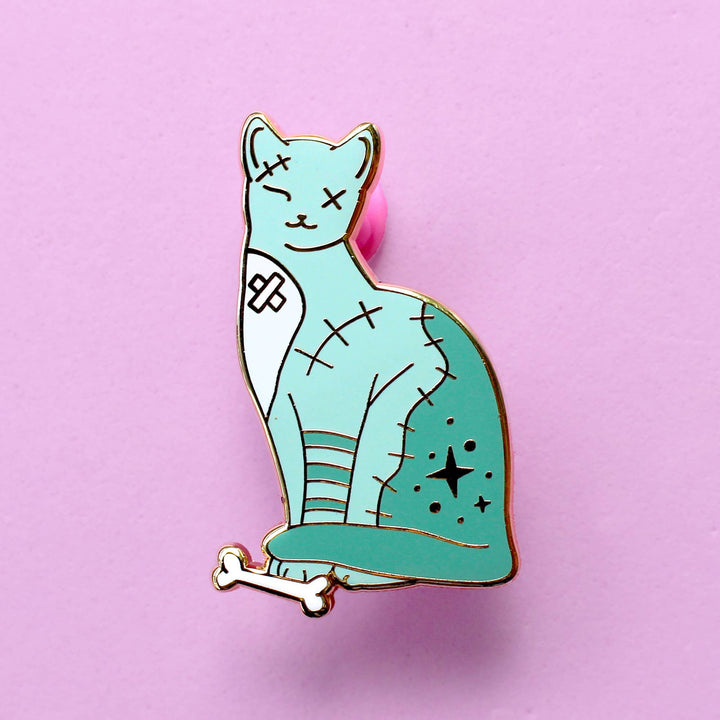 Zombie Cat Enamel Pin