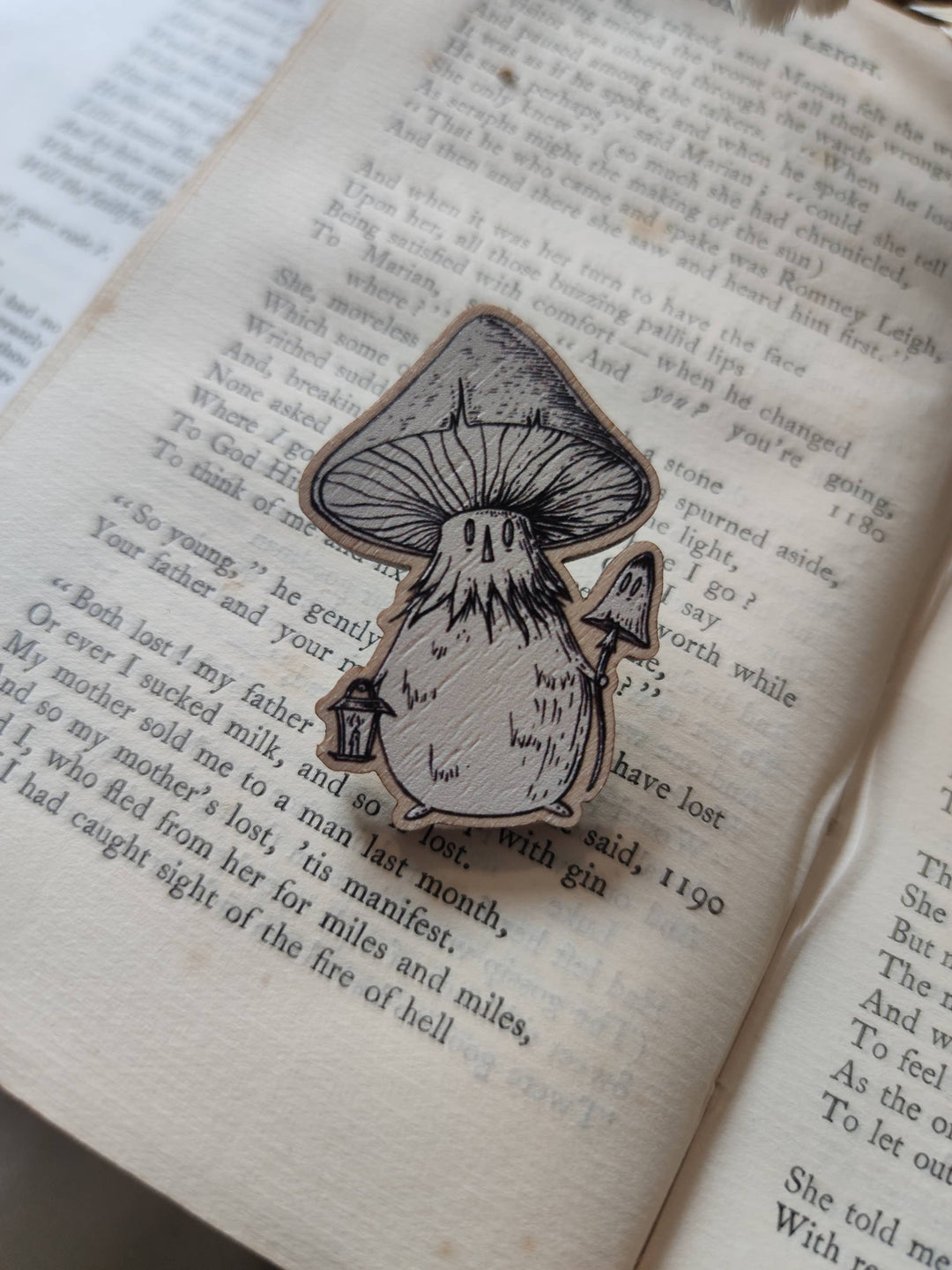 Mushroom Spirit Wooden Pin