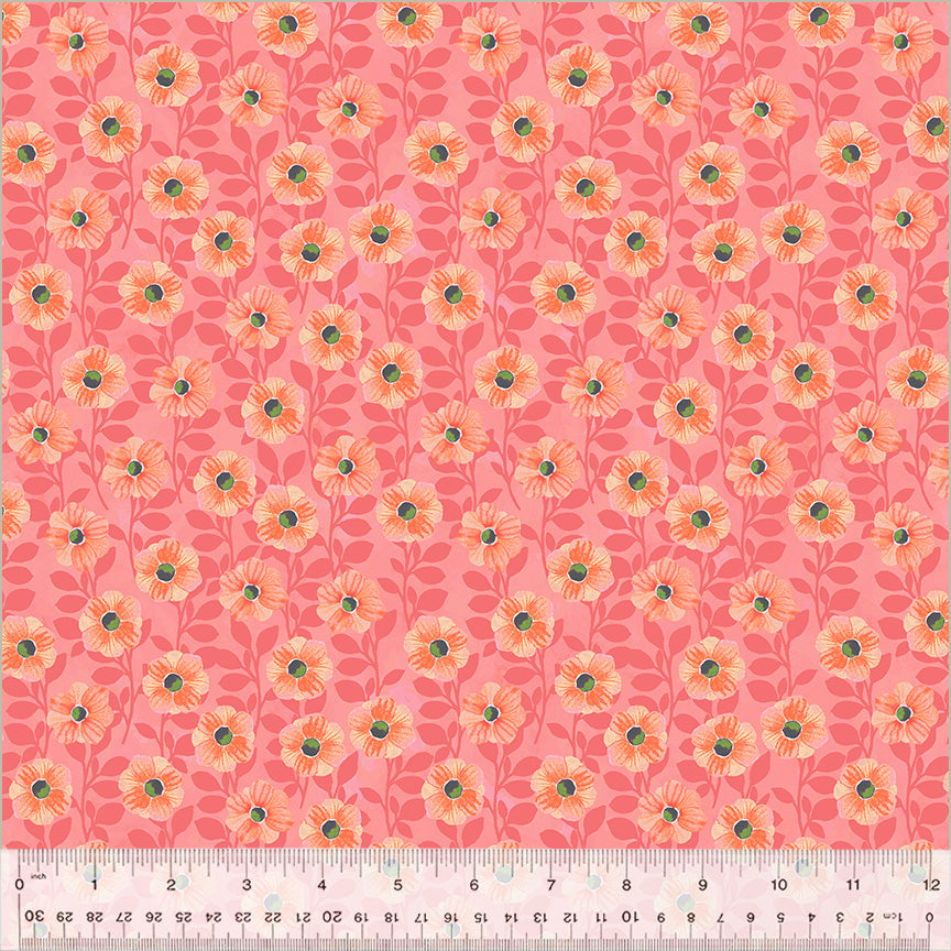 Climbing Floral by the 1/4 Yard - Flamingo