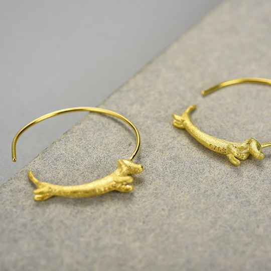 Dachshund Dog Hoop Earrings