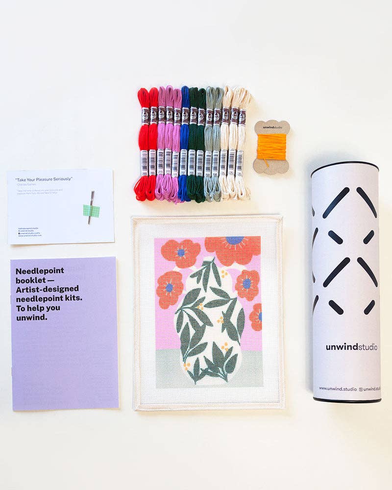 Poppy Pot Needlepoint Kit