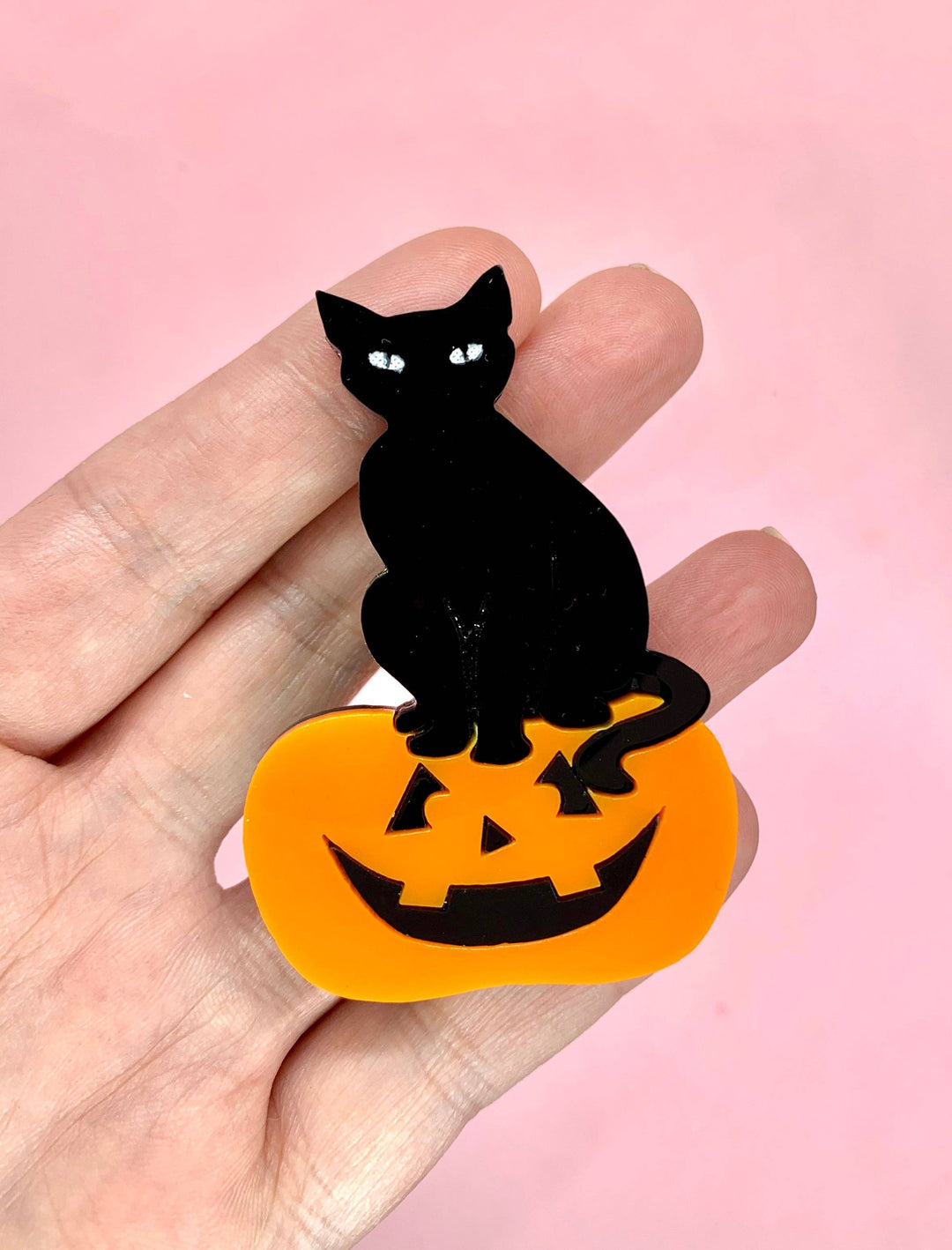 Black Cat Jack ‘O’ Lantern Brooch