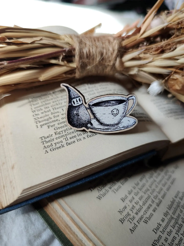 Coffee Spirit Wooden Pin Badge