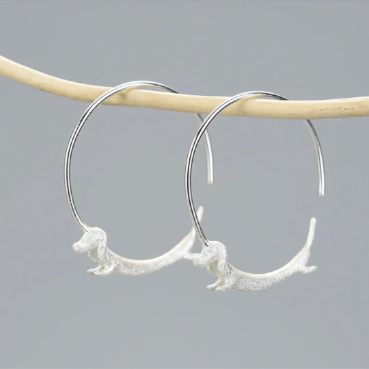 Dachshund Dog Hoop Earrings
