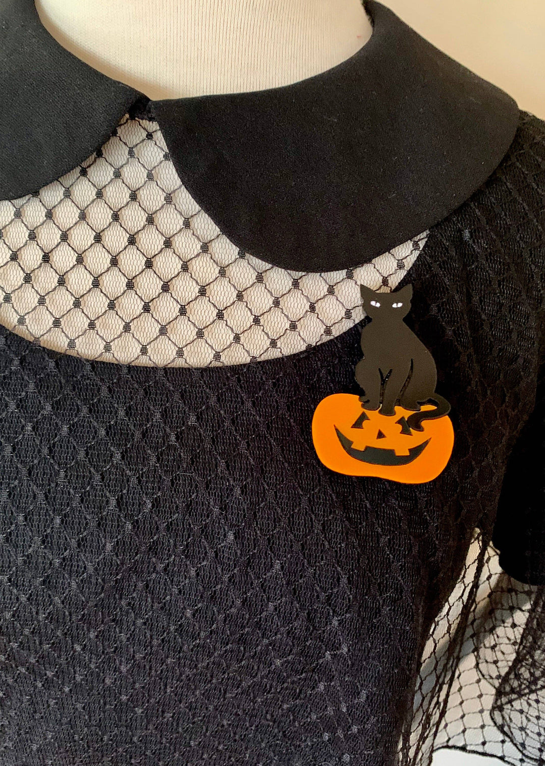 Black Cat Jack ‘O’ Lantern Brooch