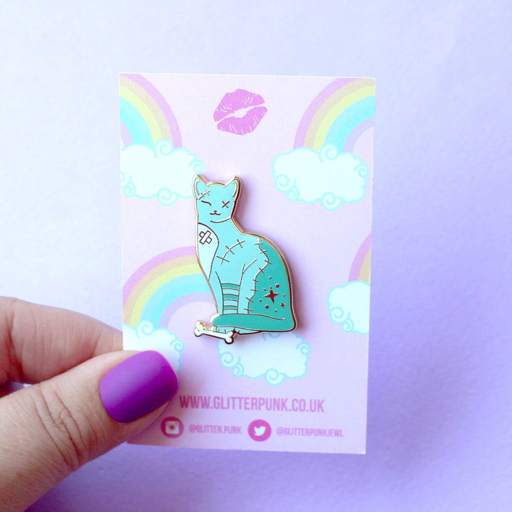 Zombie Cat Enamel Pin