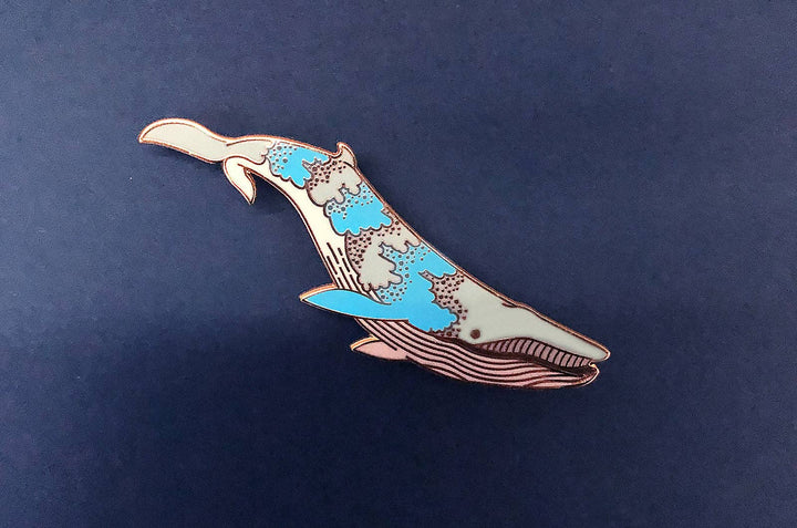 Bioluminescence Bryde's Whale Glow in the Dark Enamel Pin