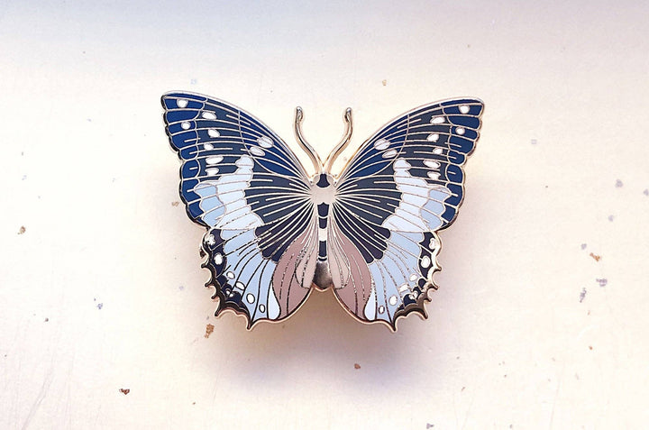 African Bluewing Butterfly Enamel Pin