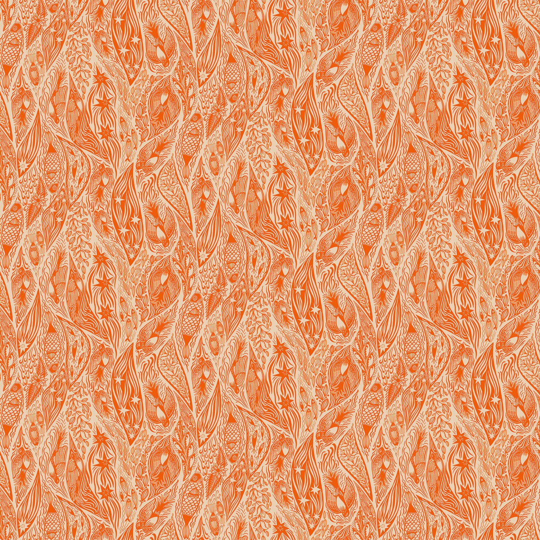 Shooting Star by the 1/4 Yard - Tangerine