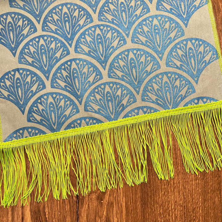 Blue Peacock Table Runner
