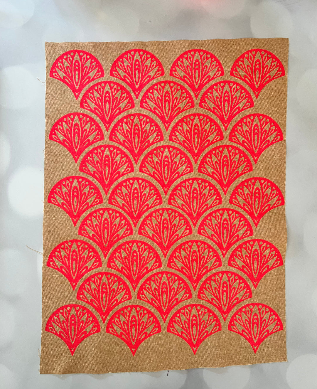 Peacocks ~ Screen Printed Essex Linen Fabric