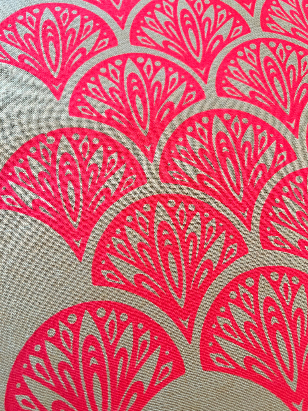 Peacocks ~ Screen Printed Essex Linen Fabric