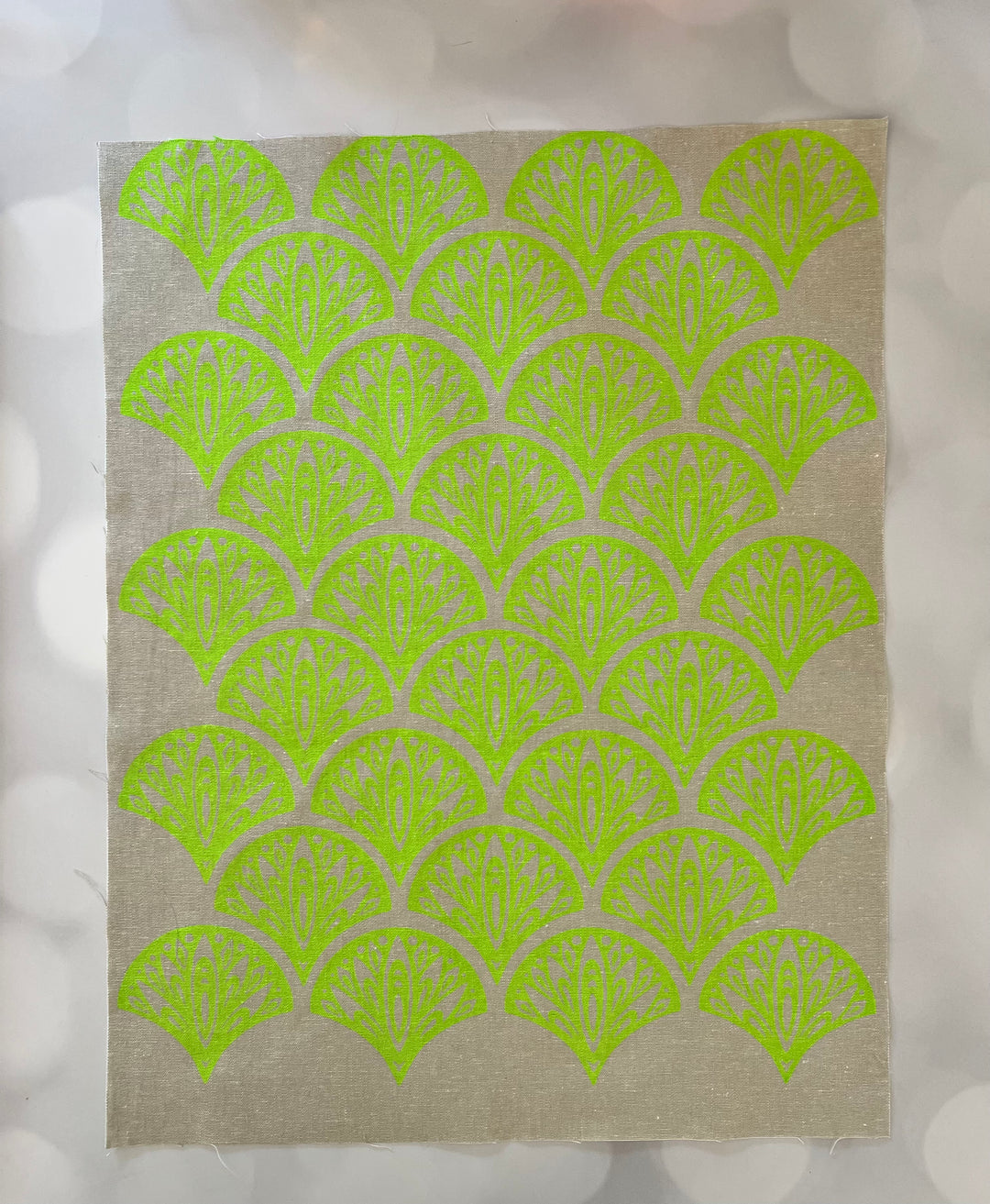 Peacocks ~ Screen Printed Essex Linen Fabric