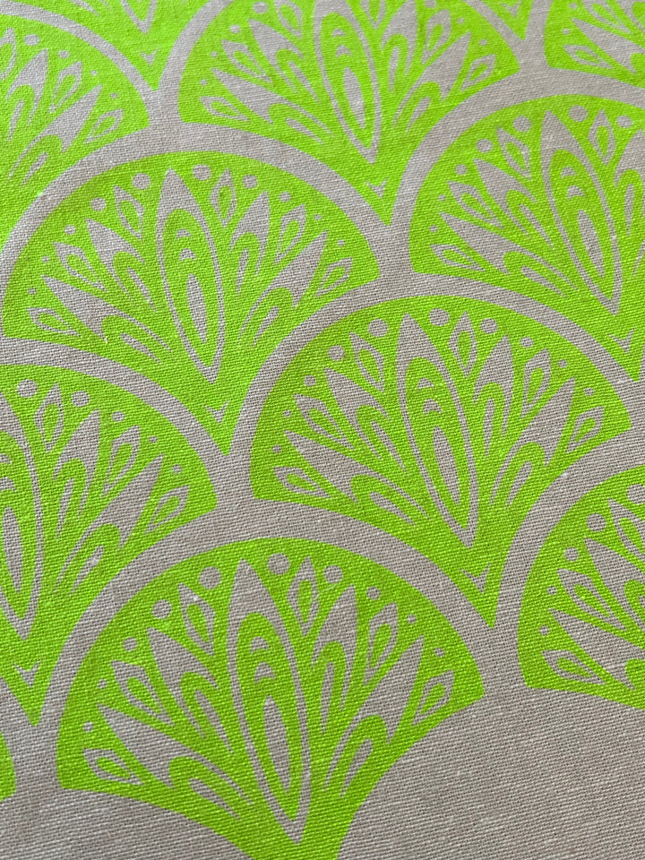 Peacocks ~ Screen Printed Essex Linen Fabric