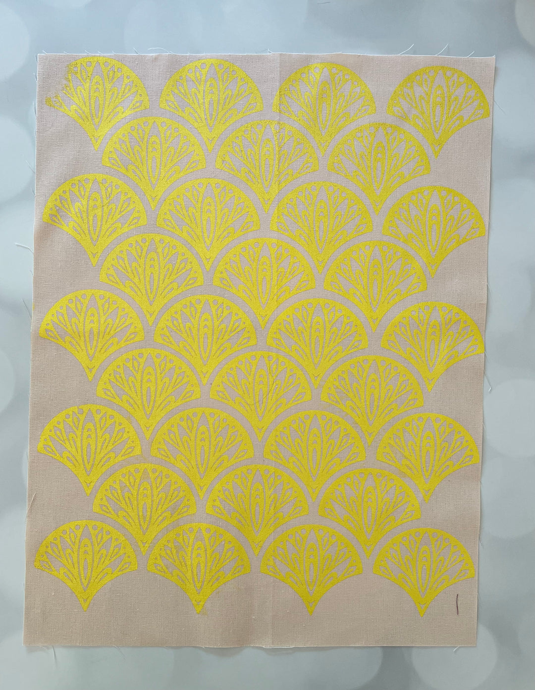 Peacocks ~ Screen Printed Essex Linen Fabric
