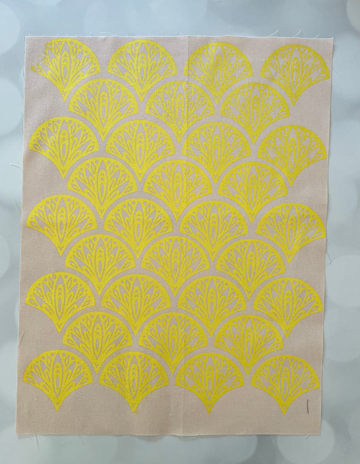 Peacocks ~ Screen Printed Essex Linen Fabric