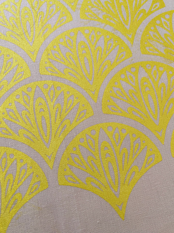 Peacocks ~ Screen Printed Essex Linen Fabric