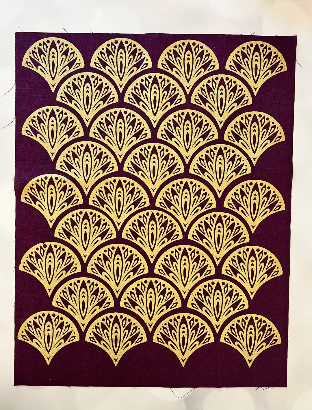 Peacocks ~ Screen Printed Essex Linen Fabric