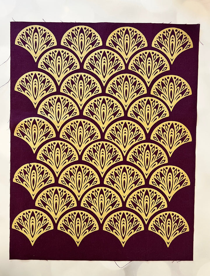 Peacocks ~ Screen Printed Essex Linen Fabric