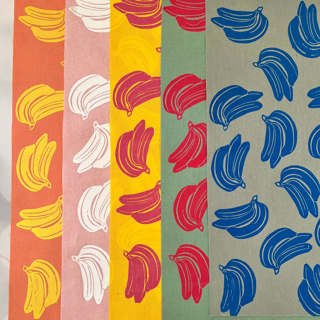 Bananas ~ Screen Printed Essex Linen Fabric