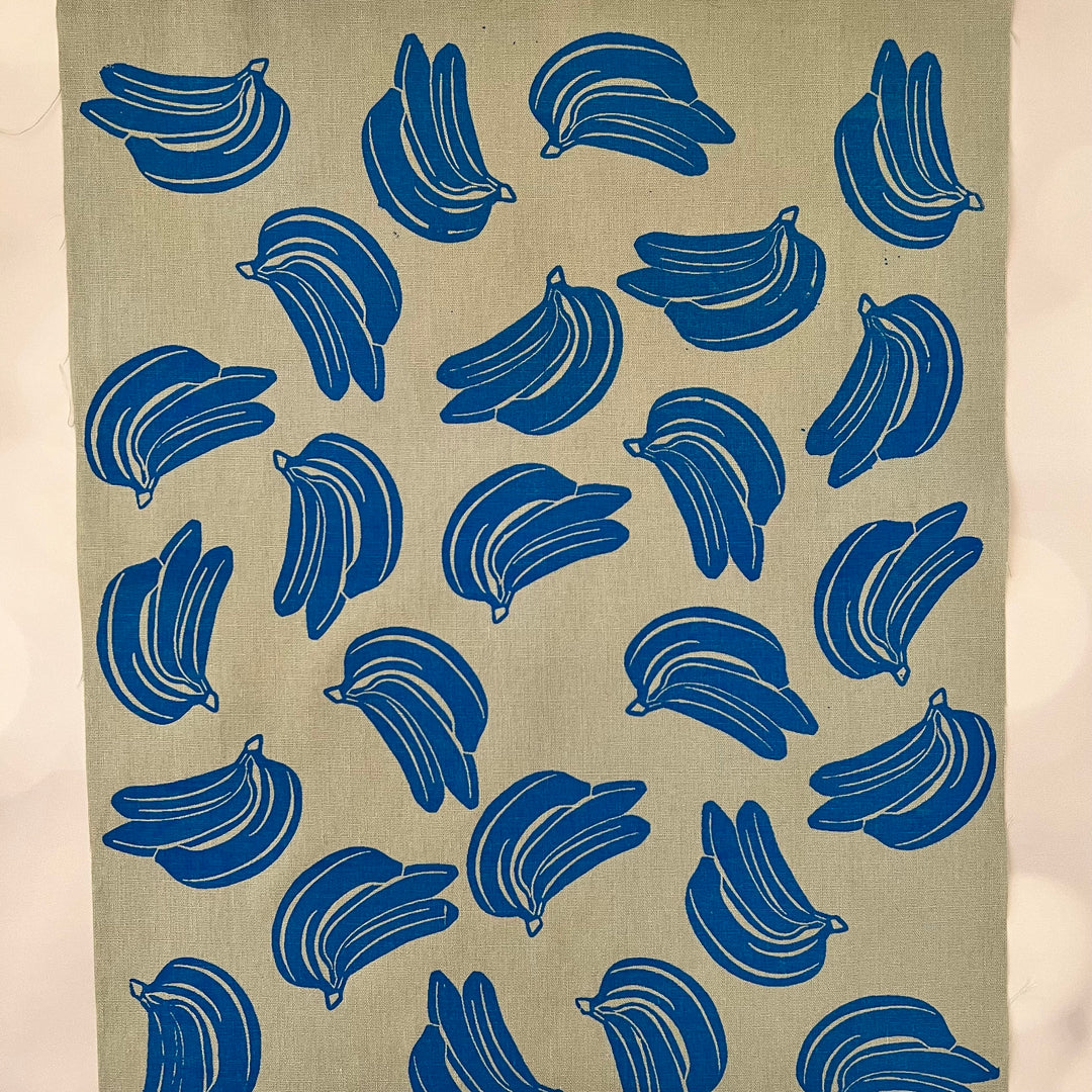 Bananas ~ Screen Printed Essex Linen Fabric