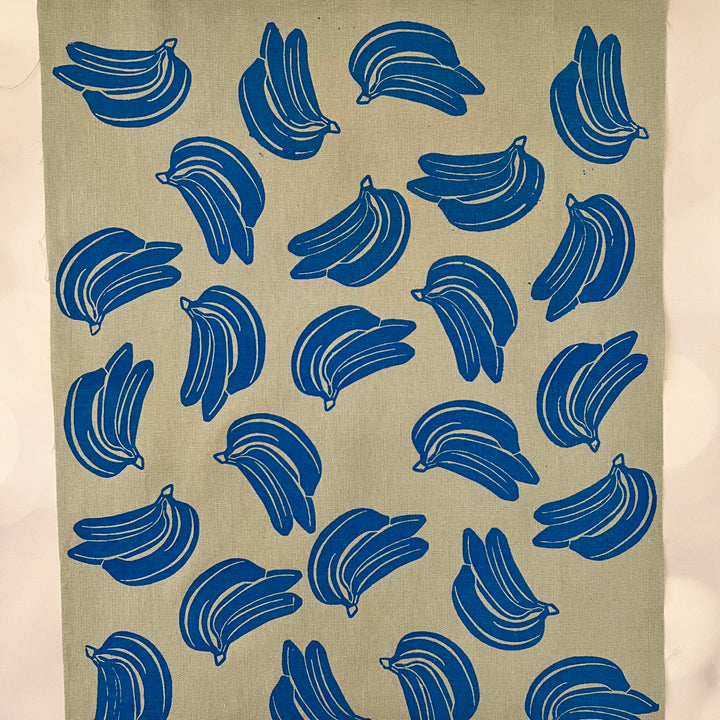 Bananas ~ Screen Printed Essex Linen Fabric