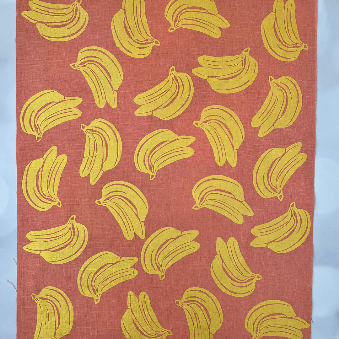 Bananas ~ Screen Printed Essex Linen Fabric
