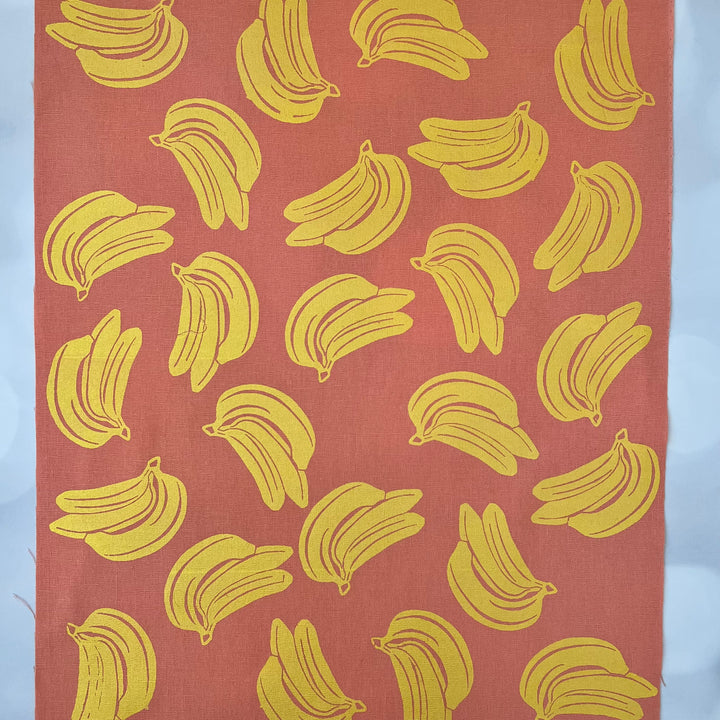 Bananas ~ Screen Printed Essex Linen Fabric