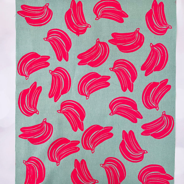 Bananas ~ Screen Printed Essex Linen Fabric