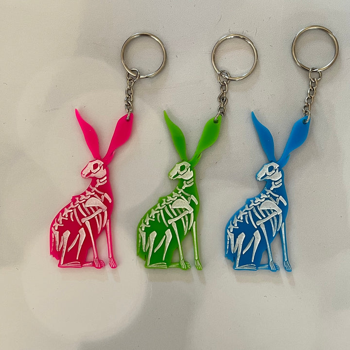 Skeleton Hare Keychains