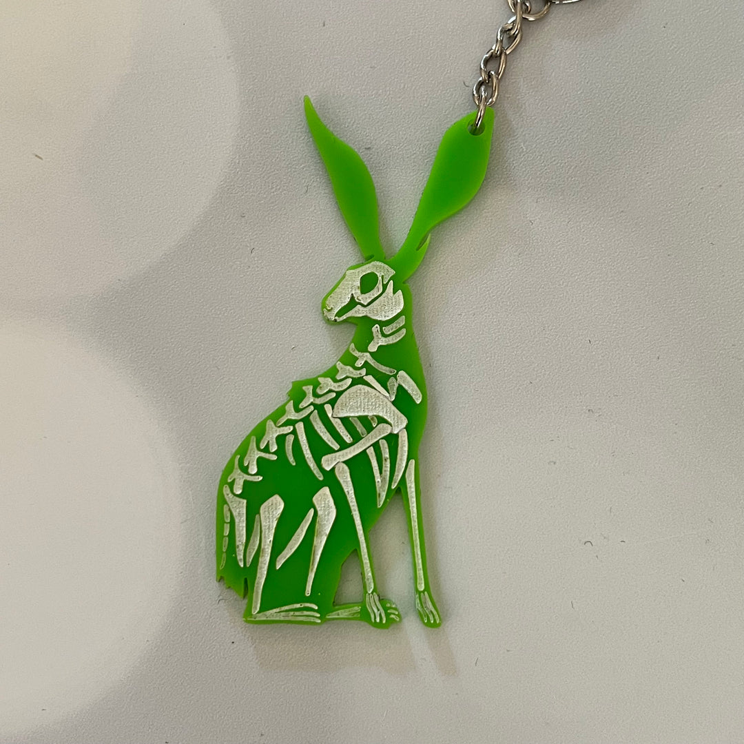 Skeleton Hare Keychains