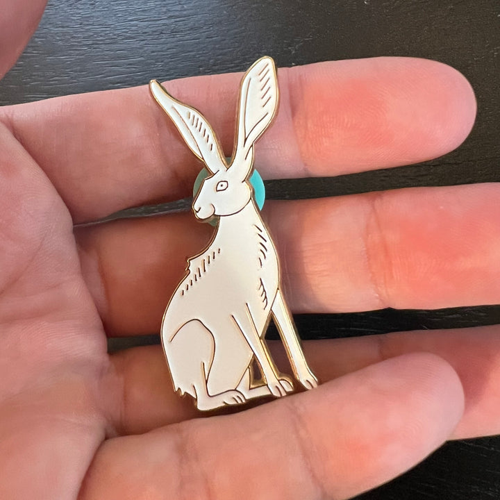 Sitting Hare Enamel Pins